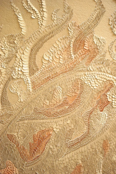 Portfolio bas reliefs papier doré or peinture sculptéèvanessa campos