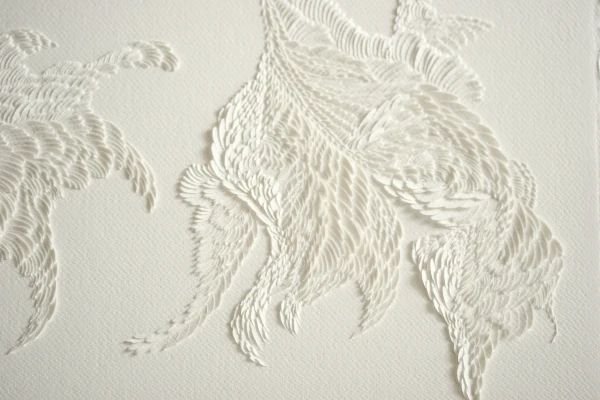 Portfolio bas reliefs papier incisé blanc minimalisme vanessa campos art contemporain