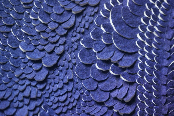 Portfolio vanessa campos bas reliefs papier incisé écailles bleues