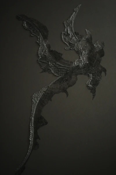 Portfolio vanessa campos bas reliefs papier incisé monochrome noir papier sculptés