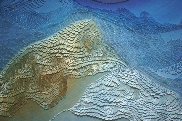 bas relief papier contemporain vanessa campos art montagne